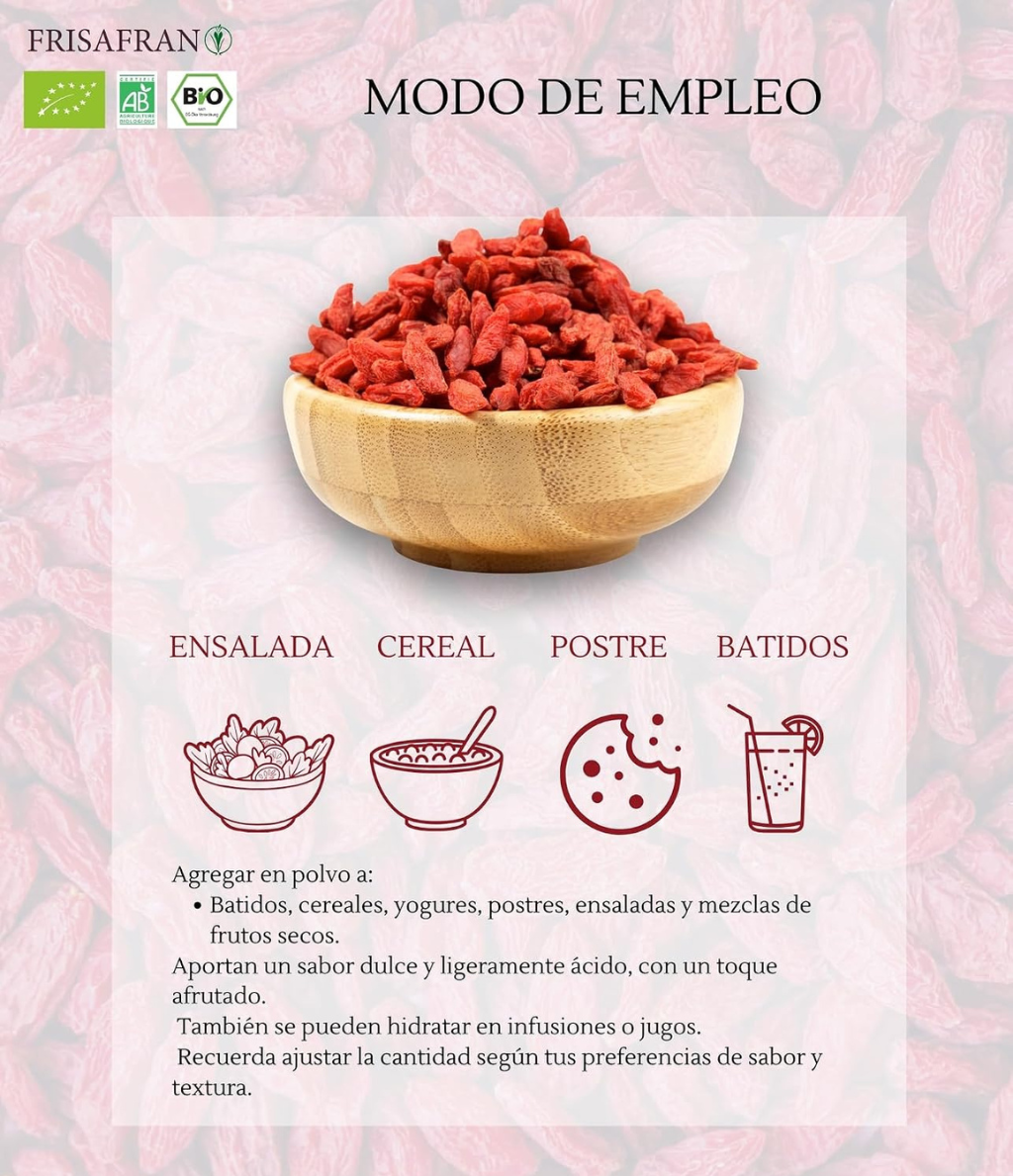 Bayas De Goji Deshidratadas Eco - Calidad Y Sabor | Frisafran 200 G_3