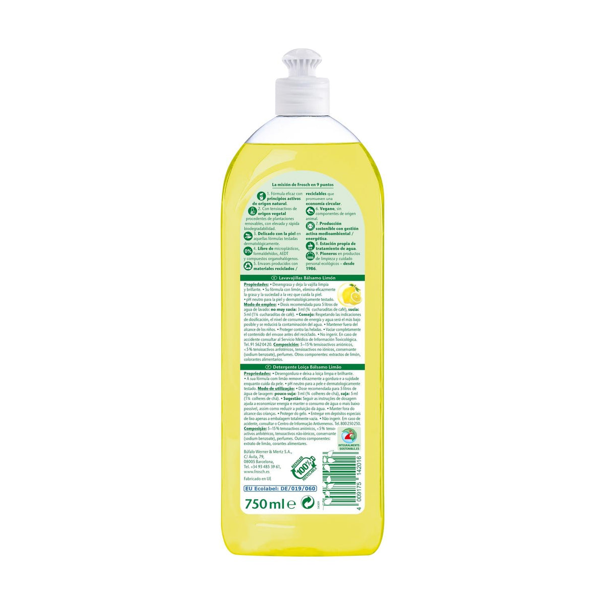 Pack 2X Lavavajillas limón Eco Frosch 750 ml