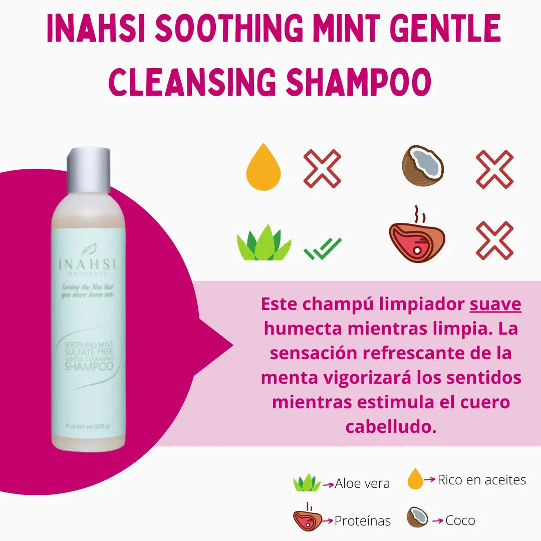 Champú Soothing Mint Gentle Cleansing Shampoo Inahsi Naturals 226g_1