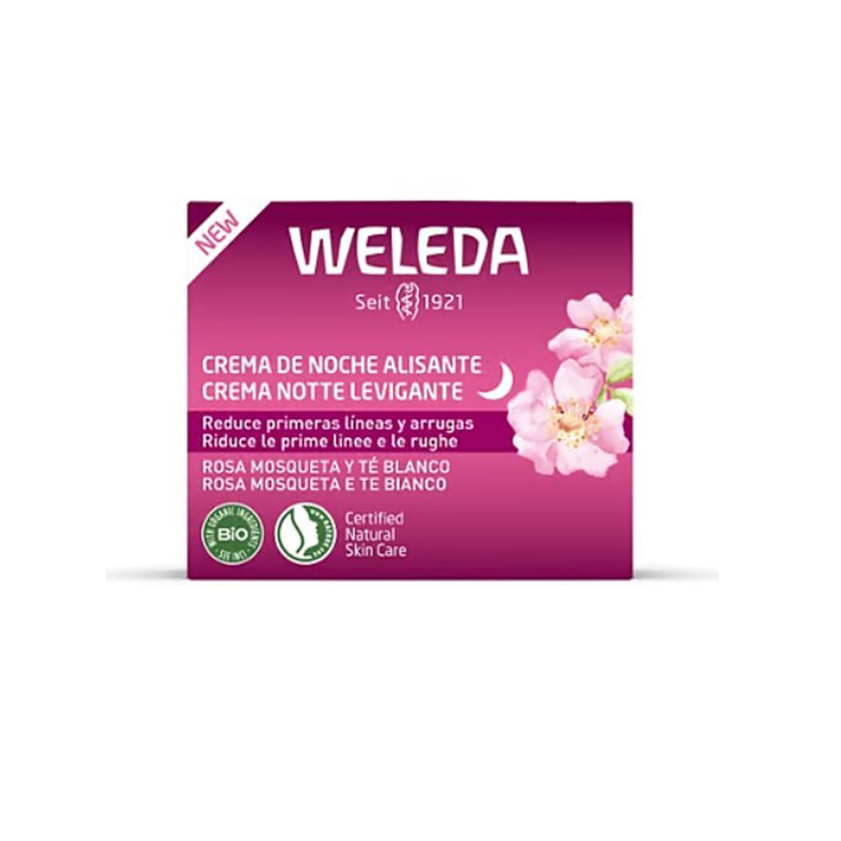 Crema de Noche Alisante de Rosa Mosqueta y Té Blanco, Weleda, 40ml