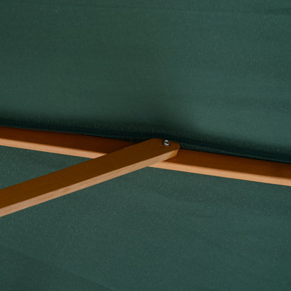 Parasol De Jardín Outsunny Verde Mástil De Madera Ø300x250 Cm_3