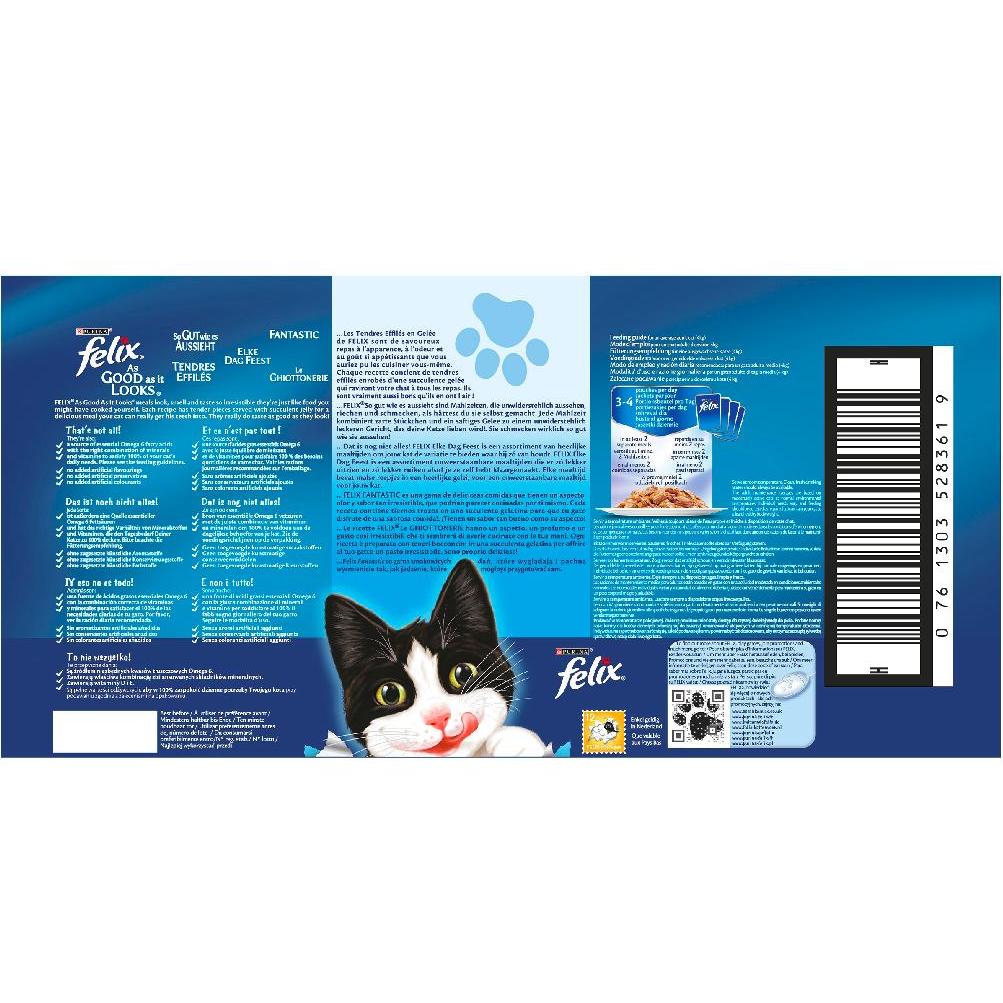 FELIX Fantastic Selección de Sabores en Gelatina pack surtido 44 x 85 g Gato