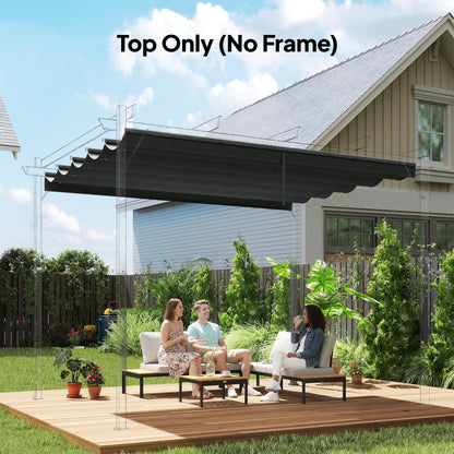 Cubierta Para Pérgola Outsunny Tela Poliéster Gris Oscuro 250x255x6 Cm_1