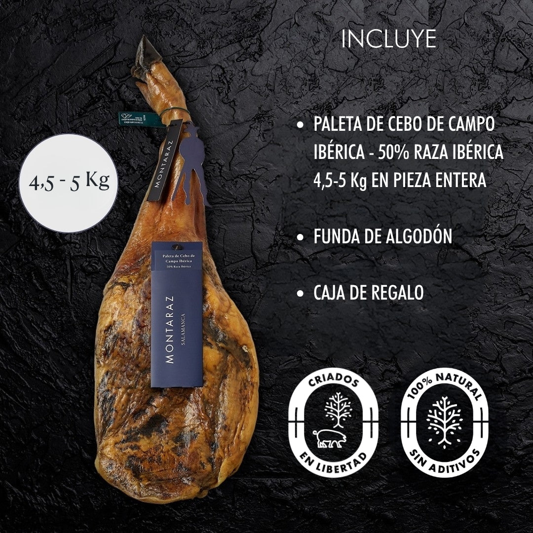 Paleta De Cebo De Campo 50% Raza Ibérica | Curación 24 Meses | Pieza Entera De 4,5-5 Kg | 100% Natural_2