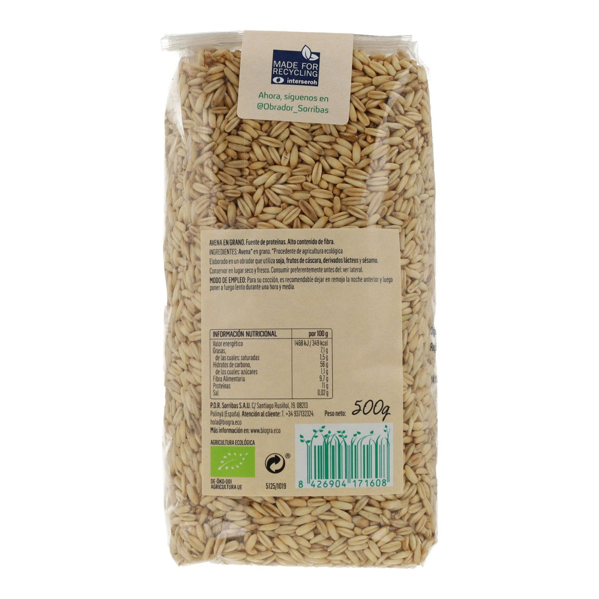 Avena en grano BIO Biogra, 500 g