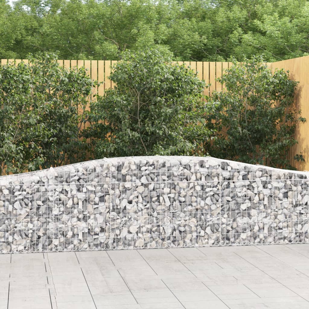 Cestas De Gaviones 7 Uds Forma De Arco Hierro 400x50x60/80 Cm_1