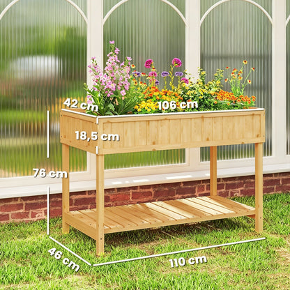 Huerto Urbano Outsunny Madera De Abeto Madera Natural 110x46x76 Cm_2