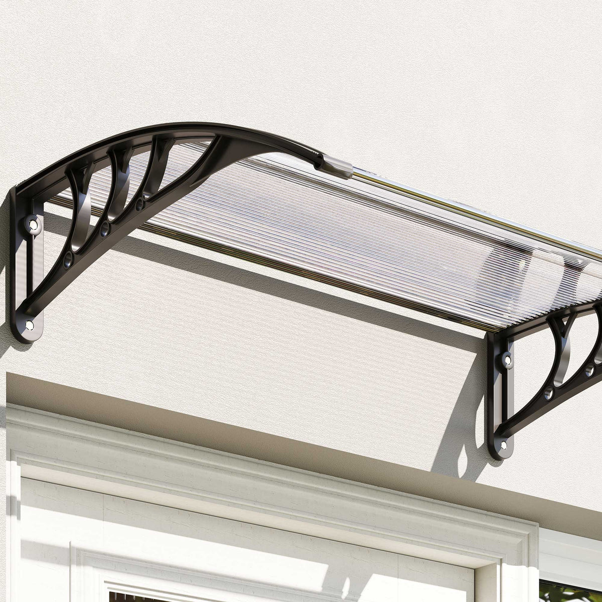 Tejadillo De Protección Outsunny Aleación De Aluminio, Pp Transparente 75x100x23 Cm_3