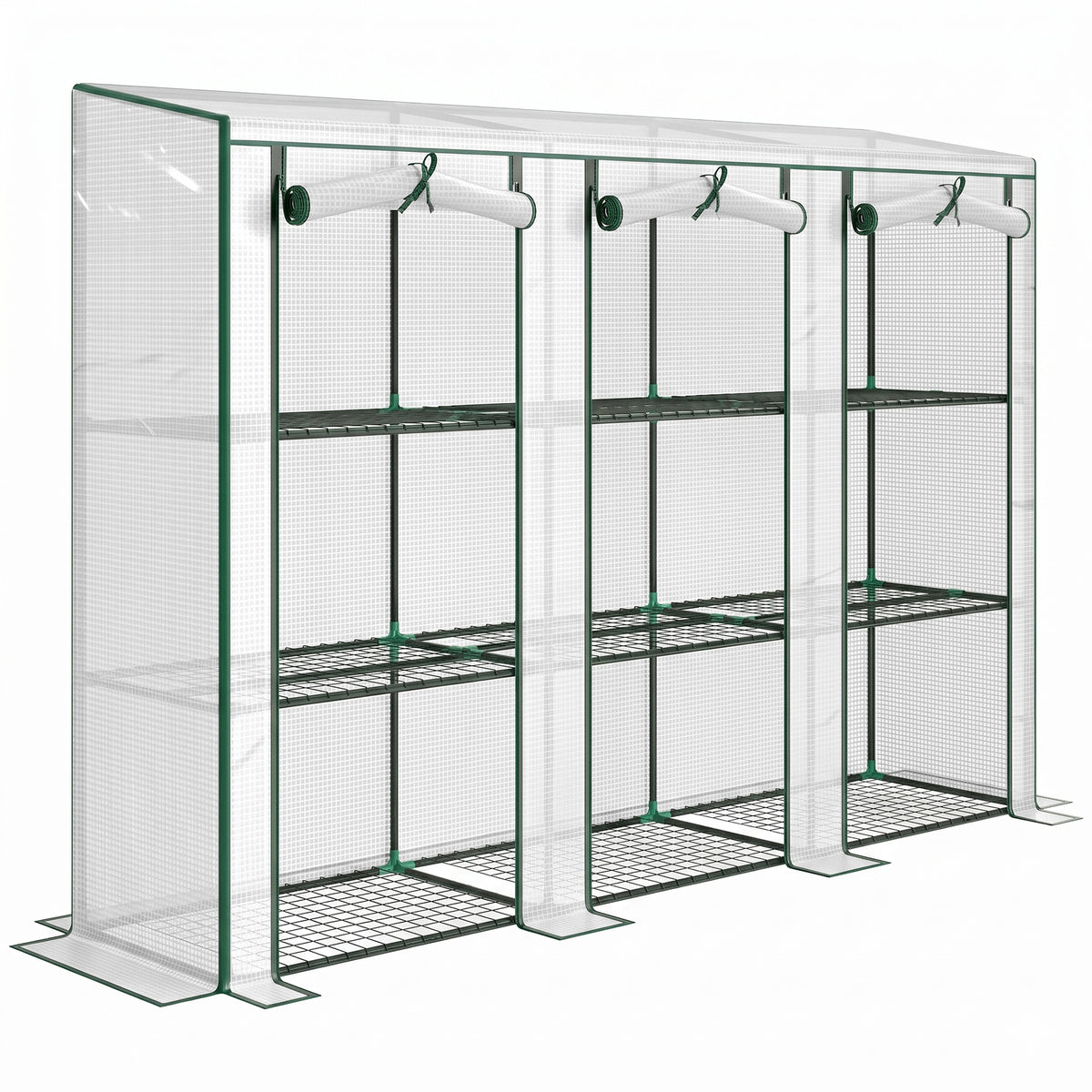 Invernadero De Jardín Outsunny Pe, Acero Blanco 215x46x151cm 84h-228v01wt_0