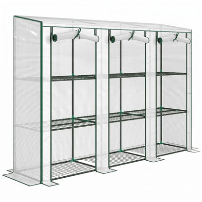 Invernadero De Jardín Outsunny Pe, Acero Blanco 215x46x151cm 84h-228v01wt_0