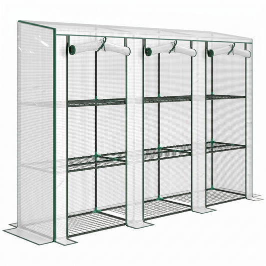 Invernadero De Jardín Outsunny Pe, Acero Blanco 215x46x151cm 84h-228v01wt_0