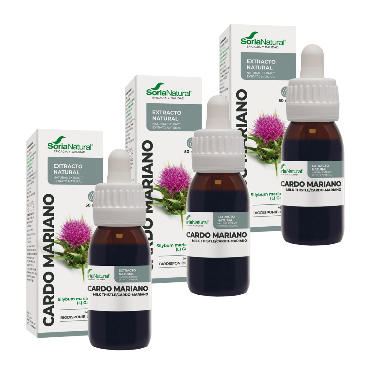 Pack 3x Extracto Cardo Mariano Soria Natural, 50 ml