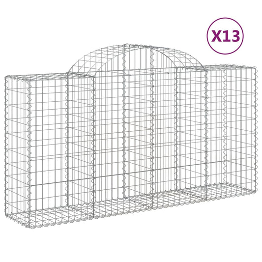 Cestas De Gaviones 13 Uds Forma Arco Hierro 200x50x100/120 Cm_0
