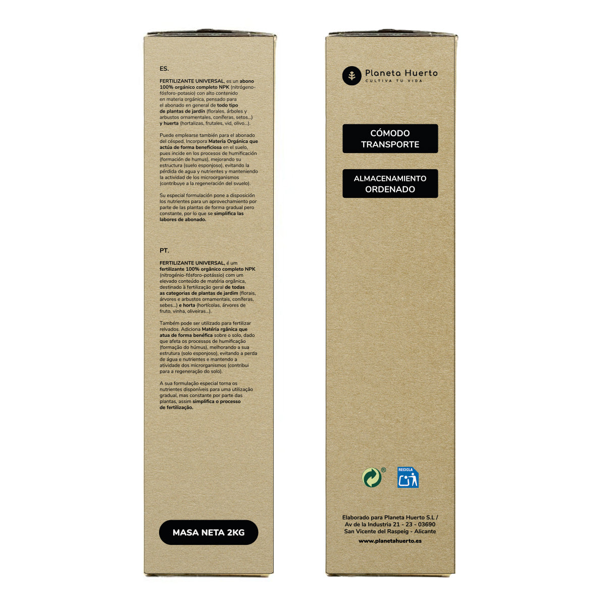 Abono ECO Universal Planeta Huerto 2 Kg