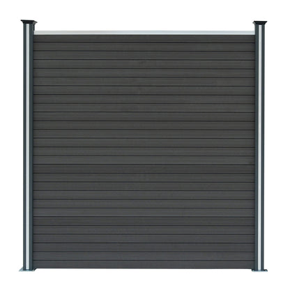 Vallas Para Exteriores De Wpc Y Aluminio - 8x Paneles + 9x Postes | Gris_2