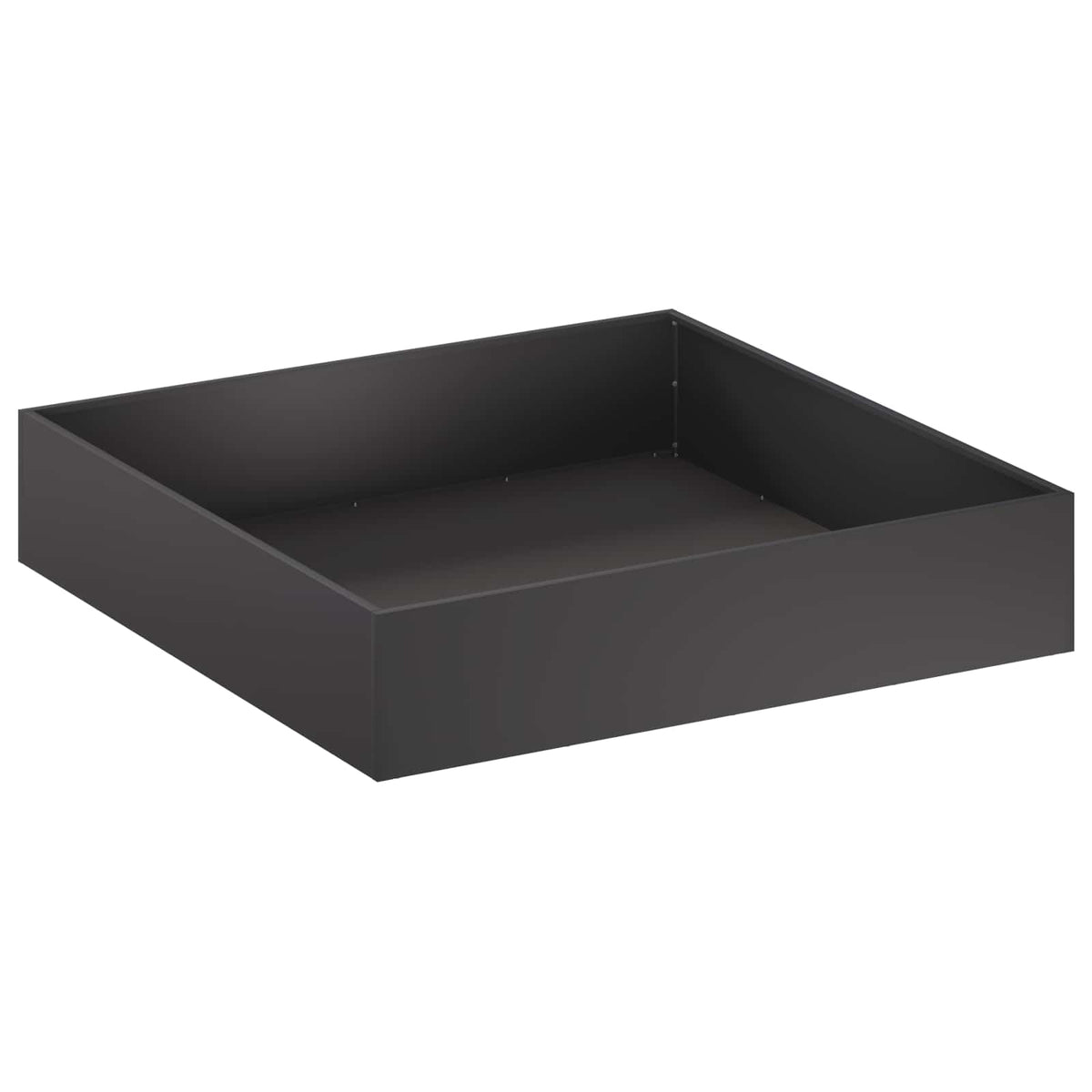 Macetero De Jardín Negro 80 X 80 X 20 Cm Acero Laminado En Frío_0