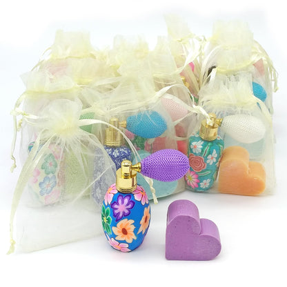 Pack 100 Uds. - Perfumero De Tocador Y Jabón Arómatico En Bolsa De Organza - Regalo Para Eventos - Hecho En España_0