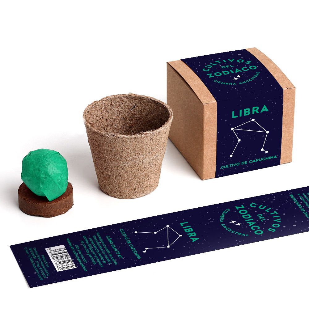 Cultivos del Zodiaco – Libra, Kit de Cultivo con Semillas de Capuchina, Regalo Astrológico - Resetea_1
