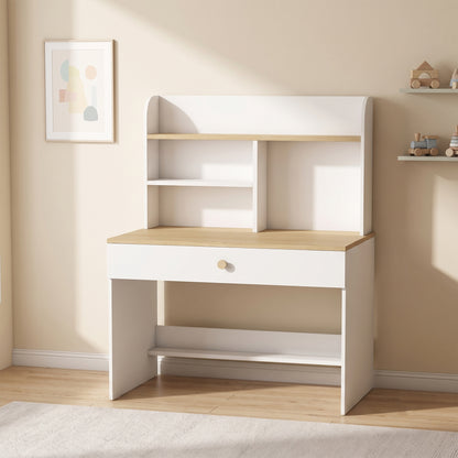 Secretária Infantil Aiyaplay Melamina De Madeira, Mdf Branco 80x50x100 Cm_1