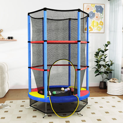 Cama Elástica Infantil Homcom Acero Multicolor 140x140x190 Cm_1