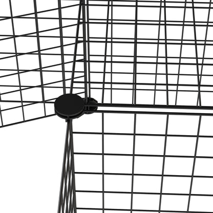 Valla Metálica Para Mascotas Pawhut Negro 146x73x73 Cm_5