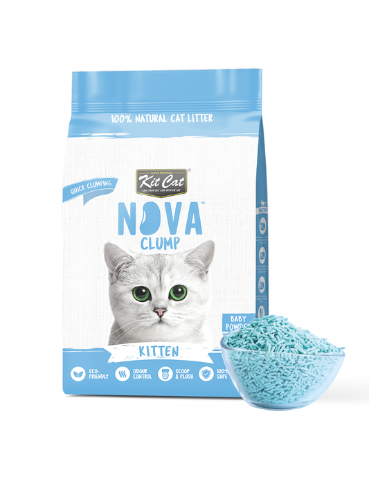 Kit Cat Arena Eco Nova Clump - Kitten Baby Powder 7 L Arena para gatos - Granulado fino Fragancia Suave