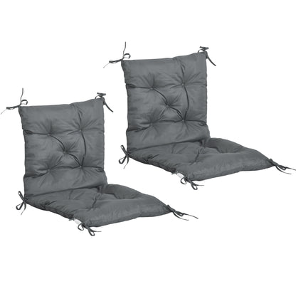 Cojines Para Sillas Outsunny Poliéster, Algodón Gris Oscuro 50x98x8 Cm_0