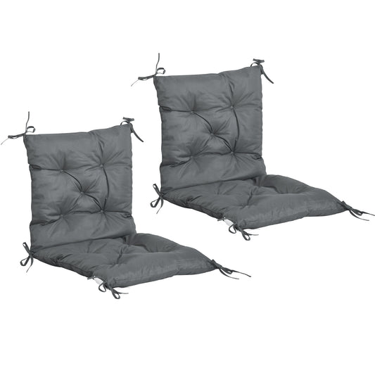 Cojines Para Sillas Outsunny Poliéster, Algodón Gris Oscuro 50x98x8 Cm_0