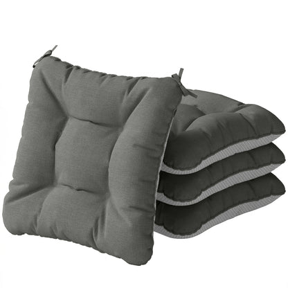 Cojines Para Sillas Outsunny Poliéster, Espuma Gris Oscuro 39.5x39.5x10 Cm_0