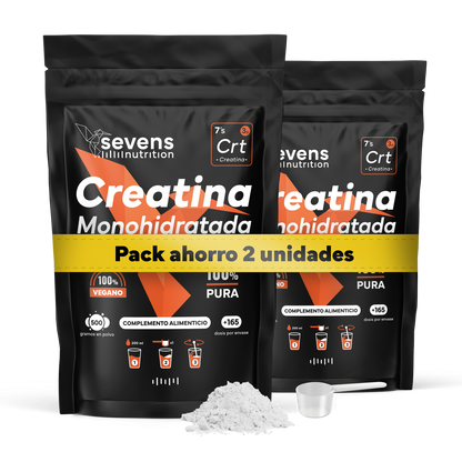 Pack 2x Creatina Monohidratada Sevens Nutrition. Más Fuerza, Energía Y Resistencia._0