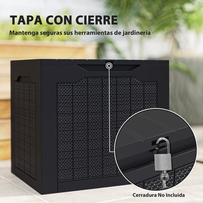 Baúl De Almacenaje Outsunny Pp Negro 56x41x50 Cm_5