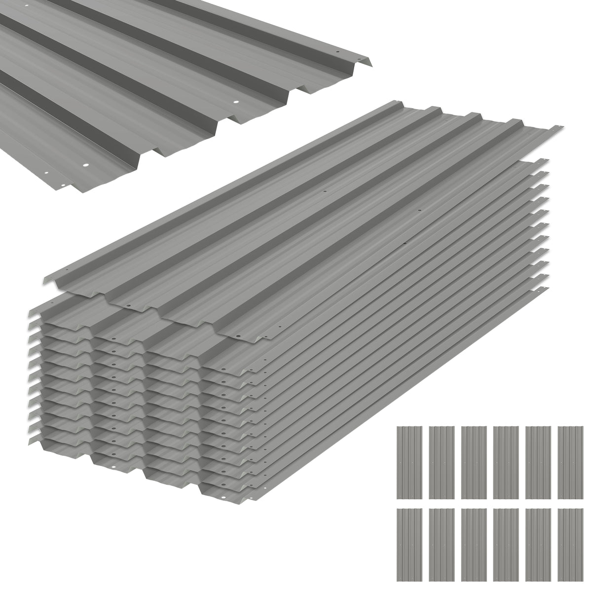 Paneles Acero Galvanizado Outsunny Acero Galvanizado Gris Claro 129x45 Cm 84h-021v00lg_0