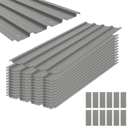 Paneles Acero Galvanizado Outsunny Acero Galvanizado Gris Claro 129x45 Cm 84h-021v00lg_0