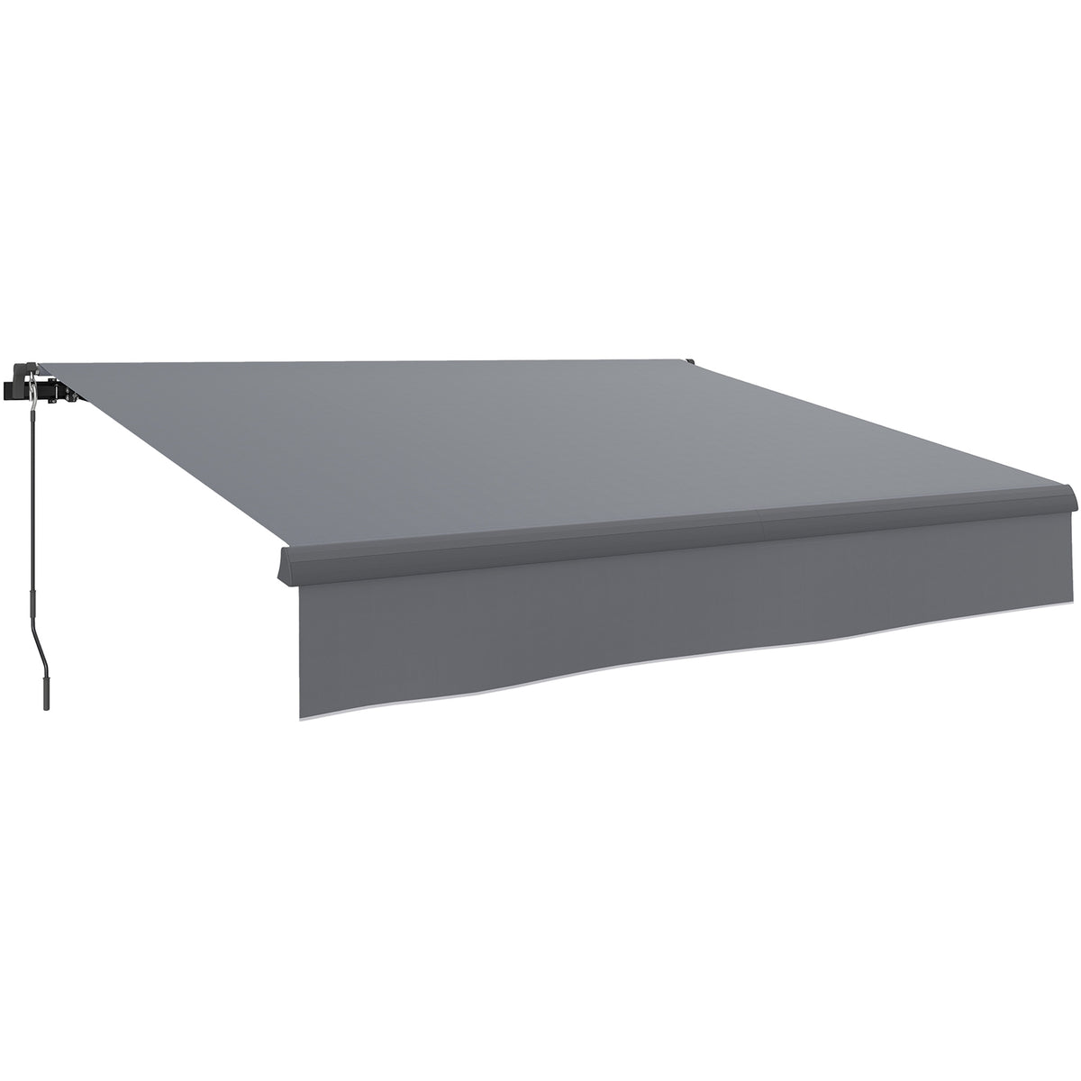 Toldo Manual Retráctil Outsunny Aluminio, Poliéster Gris 295x200x400 Cm_0