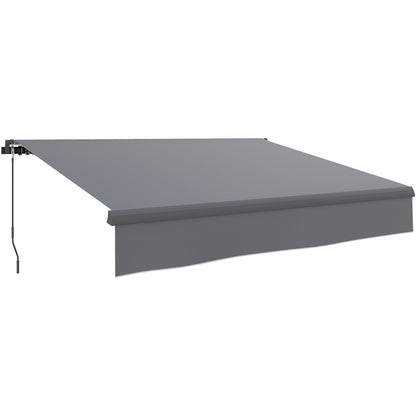 Toldo Manual Retráctil Outsunny Aluminio, Poliéster Gris 295x200x400 Cm_0