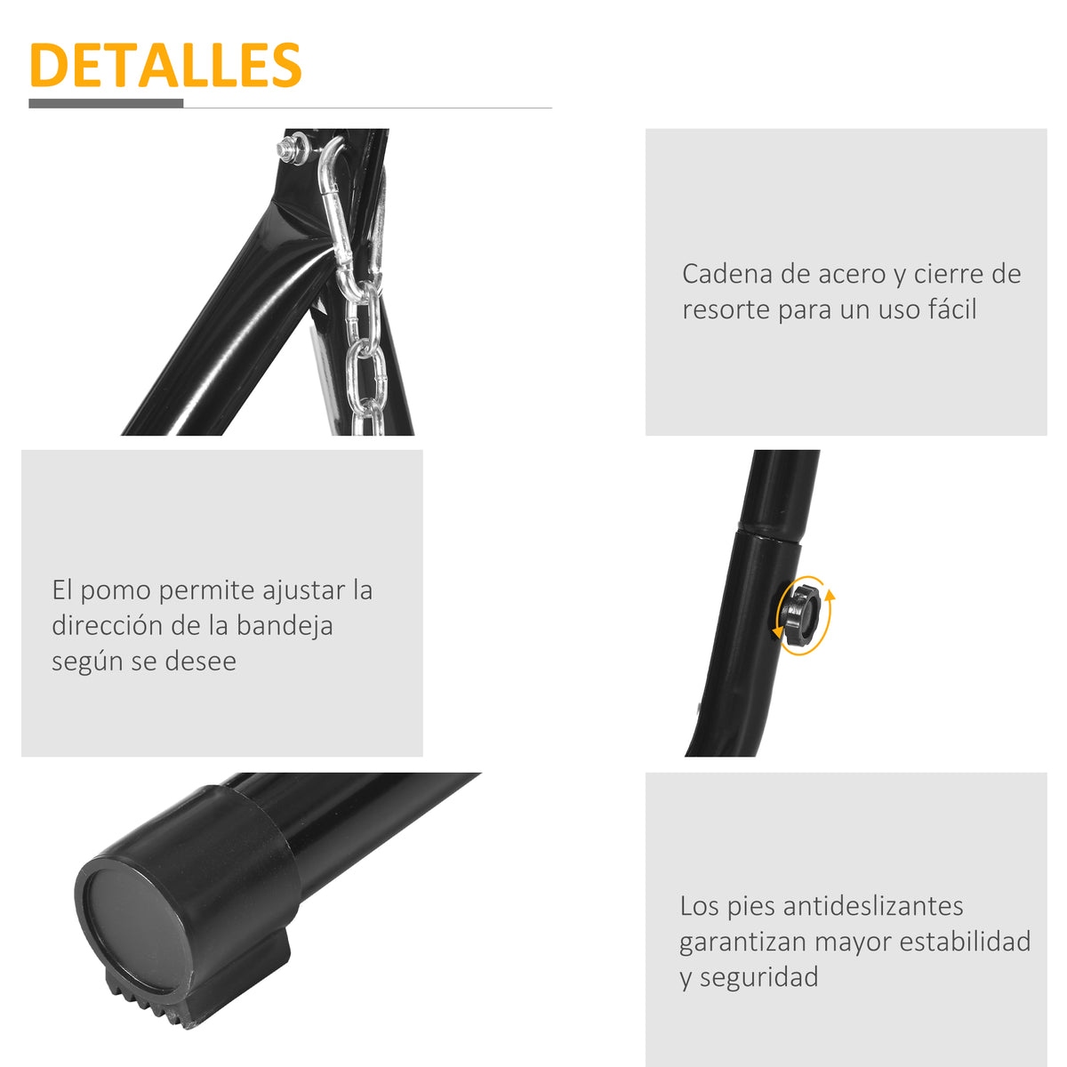 Soporte Para Silla Colgante Outsunny Negro 109x109x210 Cm_5