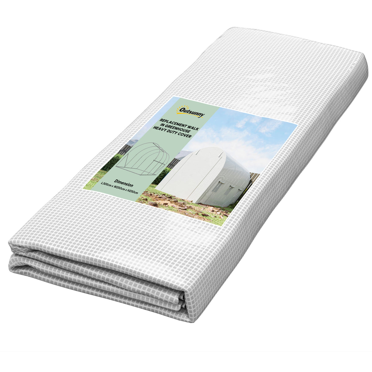 Cubierta De Invernadero Outsunny Polietileno Blanco 300x200x200 Cm 845-382v03wt_0