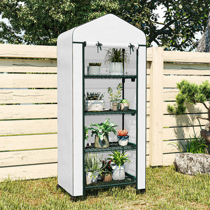 Invernadero De Jardín Outsunny Acero, Pe Blanco 69x50x165 Cm 845-228v05wt_3