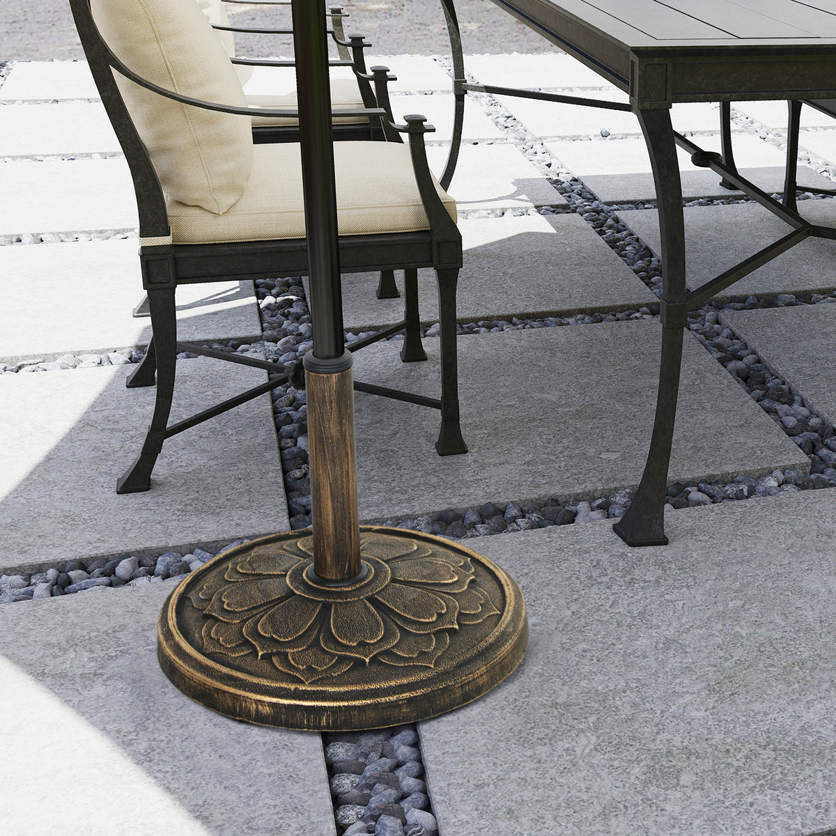 Base Para Sombrilla Outsunny Resina Bronce 46x46x33 Cm_3