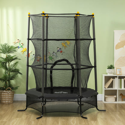 Cama Elástica Infantil Homcom Acero, Pp Negro 163x163x190 Cm_1