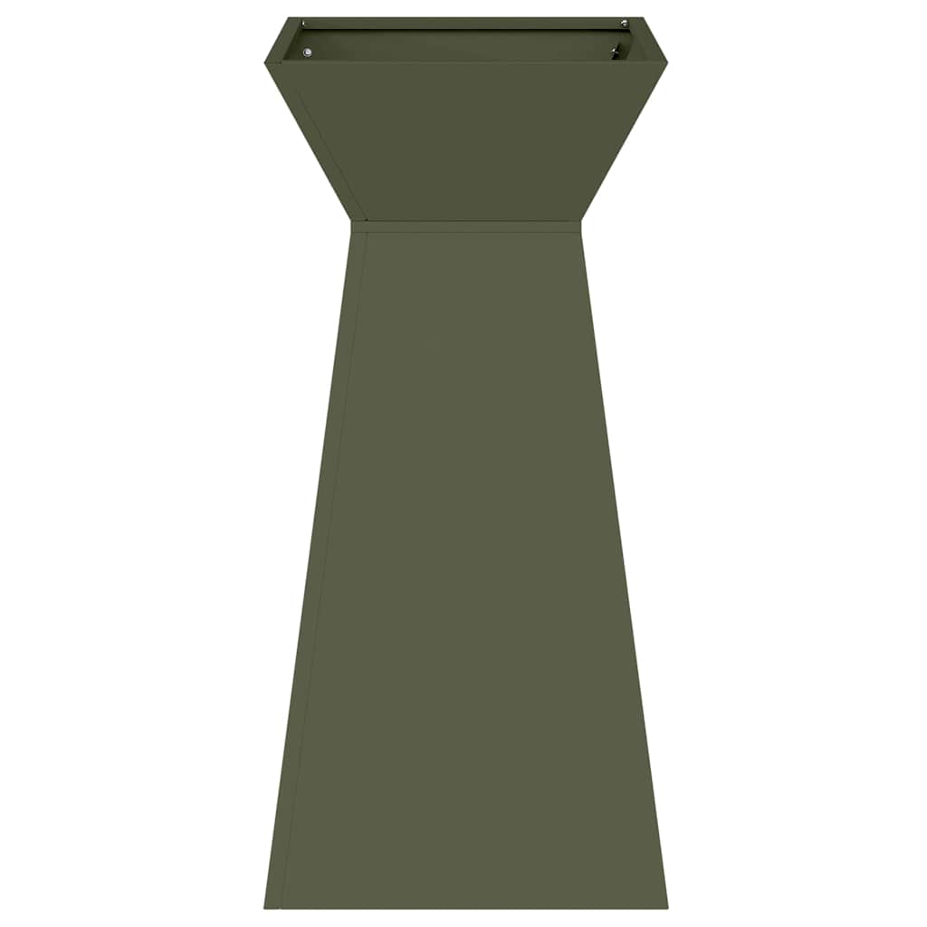Maceta Pilar Verde Oliva 35 X 35 X 73 Cm Acero Laminado En Frío_4