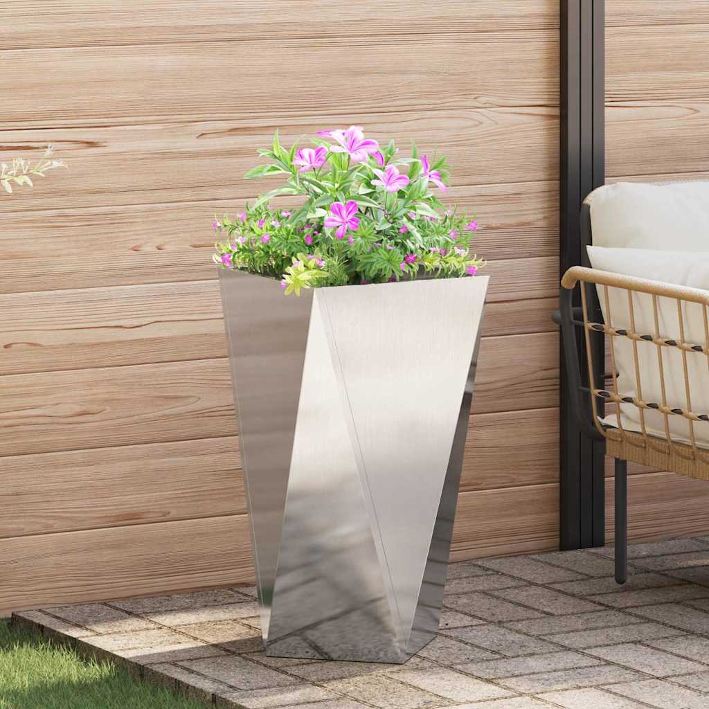 Jardinera Plateado 40 X 40 X 75 Cm Acero Inoxidable_1