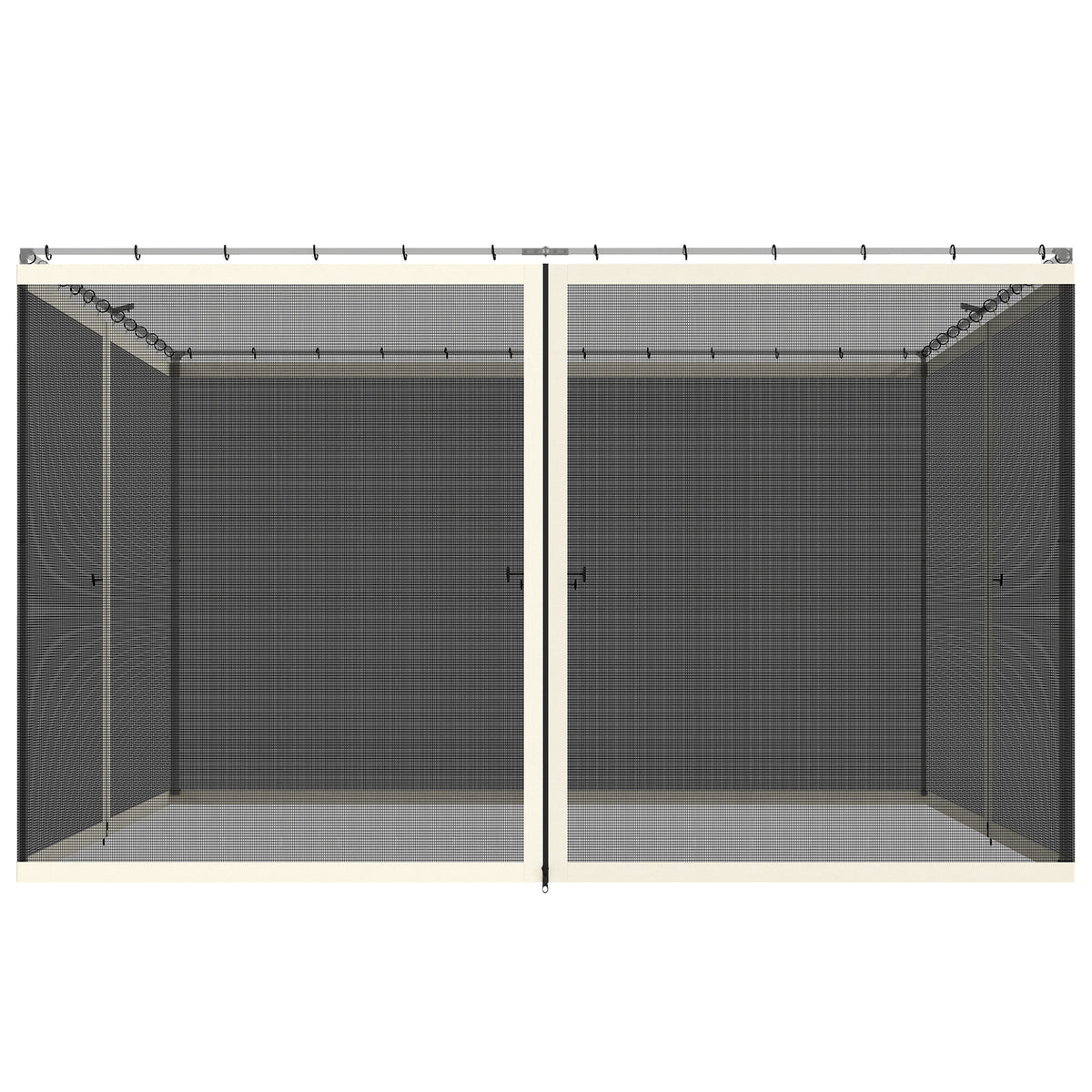 4 Paneles Laterales De Mosquitera Para Carpa Outsunny Negro 335x207cm_0