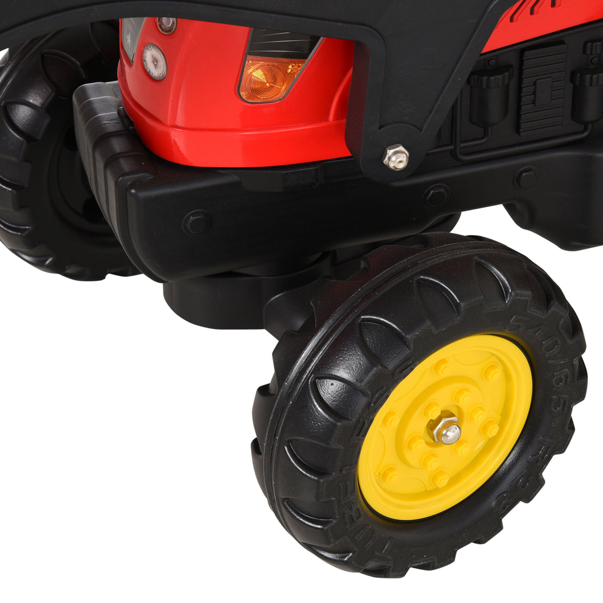 Tractor A Pedales Homcom Metal, Plástico Rojo 179x42x59 Cm_4