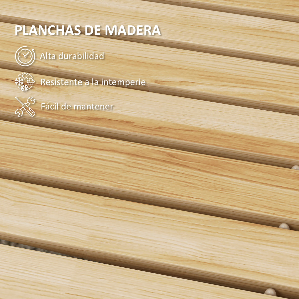 Camino De Jardín Outsunny Madera De Abeto Madera Natural 120x38x1 Cm_5