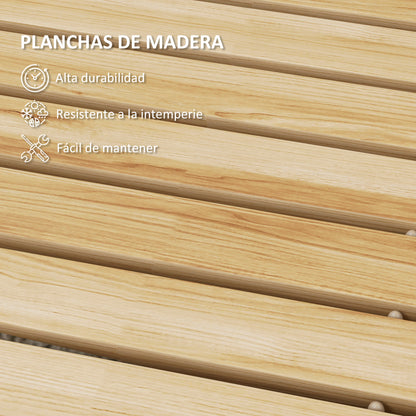 Camino De Jardín Outsunny Madera De Abeto Madera Natural 120x38x1 Cm_5