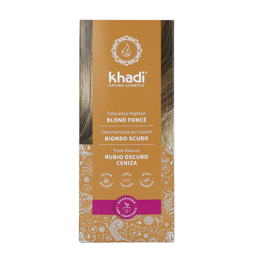 Tinte natural rubio oscuro ceniza Khadi 100 g