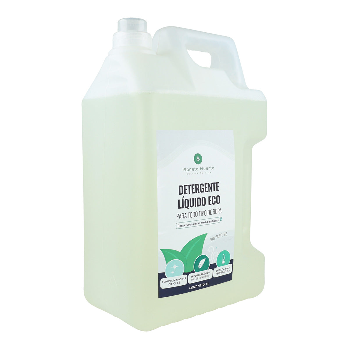 Detergente Líquido Ropa ECO Sín Perfume Planeta Huerto 5 Litros