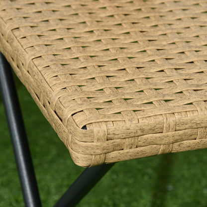Mesa De Jardín Outsunny Acero, Pe Madera Natural 40x40x40 Cm_3