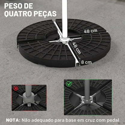 Base De Sombrilla Outsunny Hdpe Negro 48x48x8 Cm_2